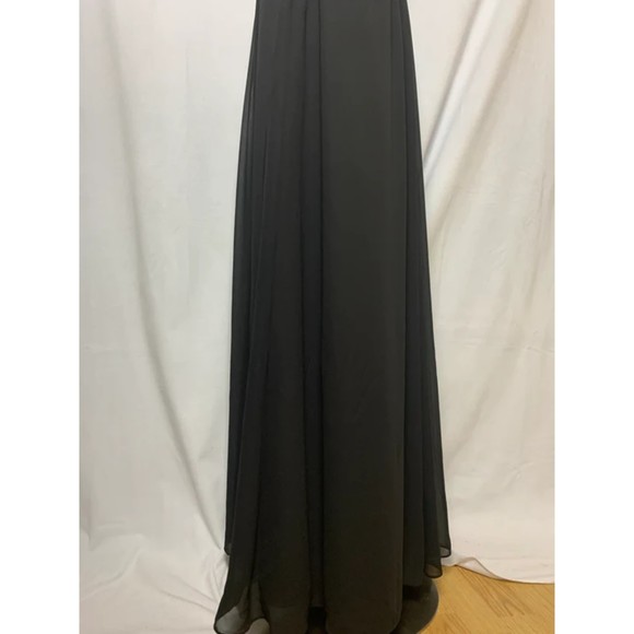 Bill Levkoff Size 6 Black Chiffon A-line Formal Gown - Picture 8 of 11